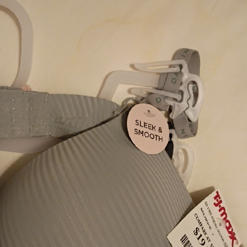 Danskin Ribbed Bra Trio - Pink, Black, Gray - Picture 3 of 4